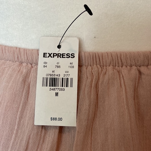 NWT! Express strapless off the shoulder dress ruffle with delicate lace boho - Picture 9 of 13